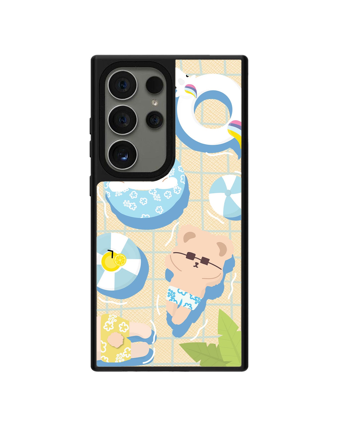 Android Leather Grip Case - Pool Party Blue