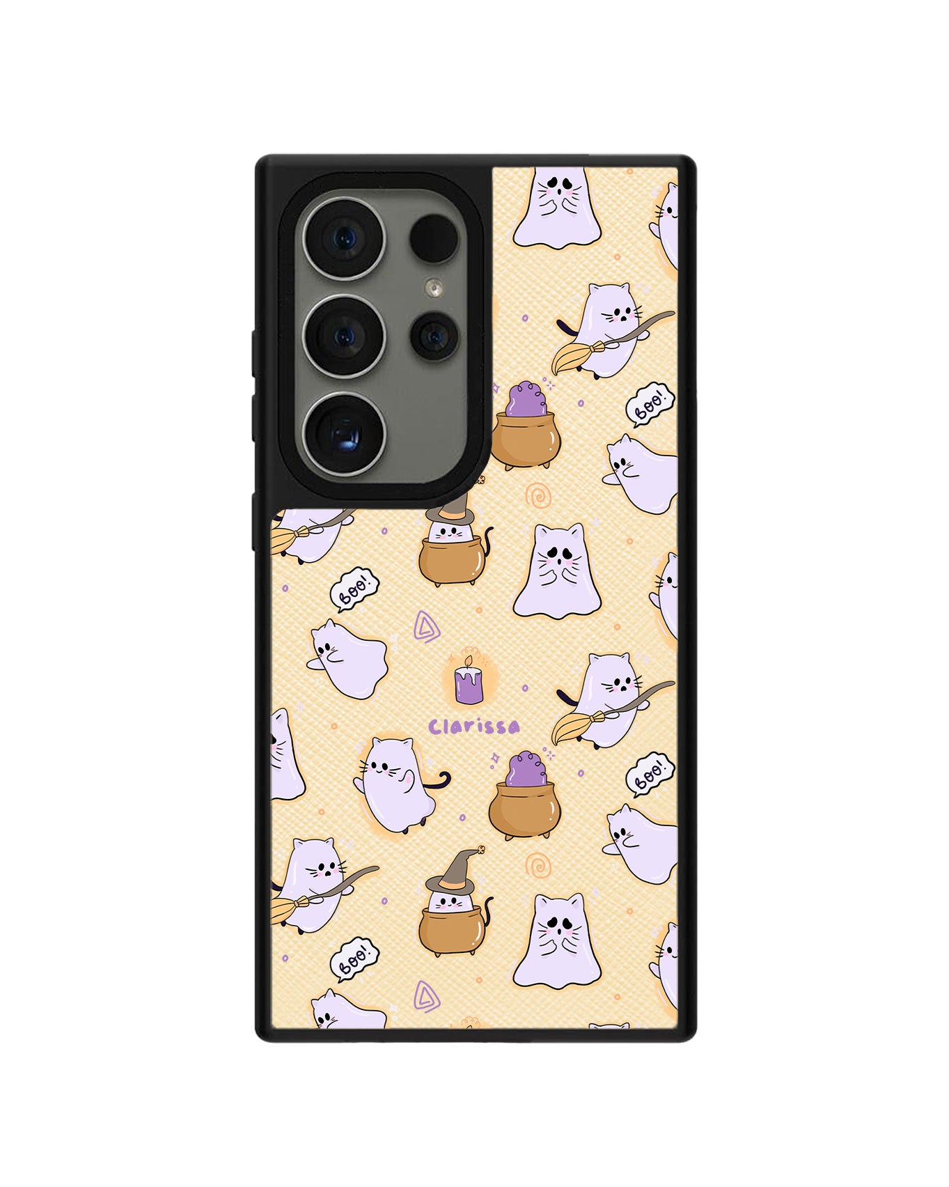 Android Leather Grip Case - Spooky Cat