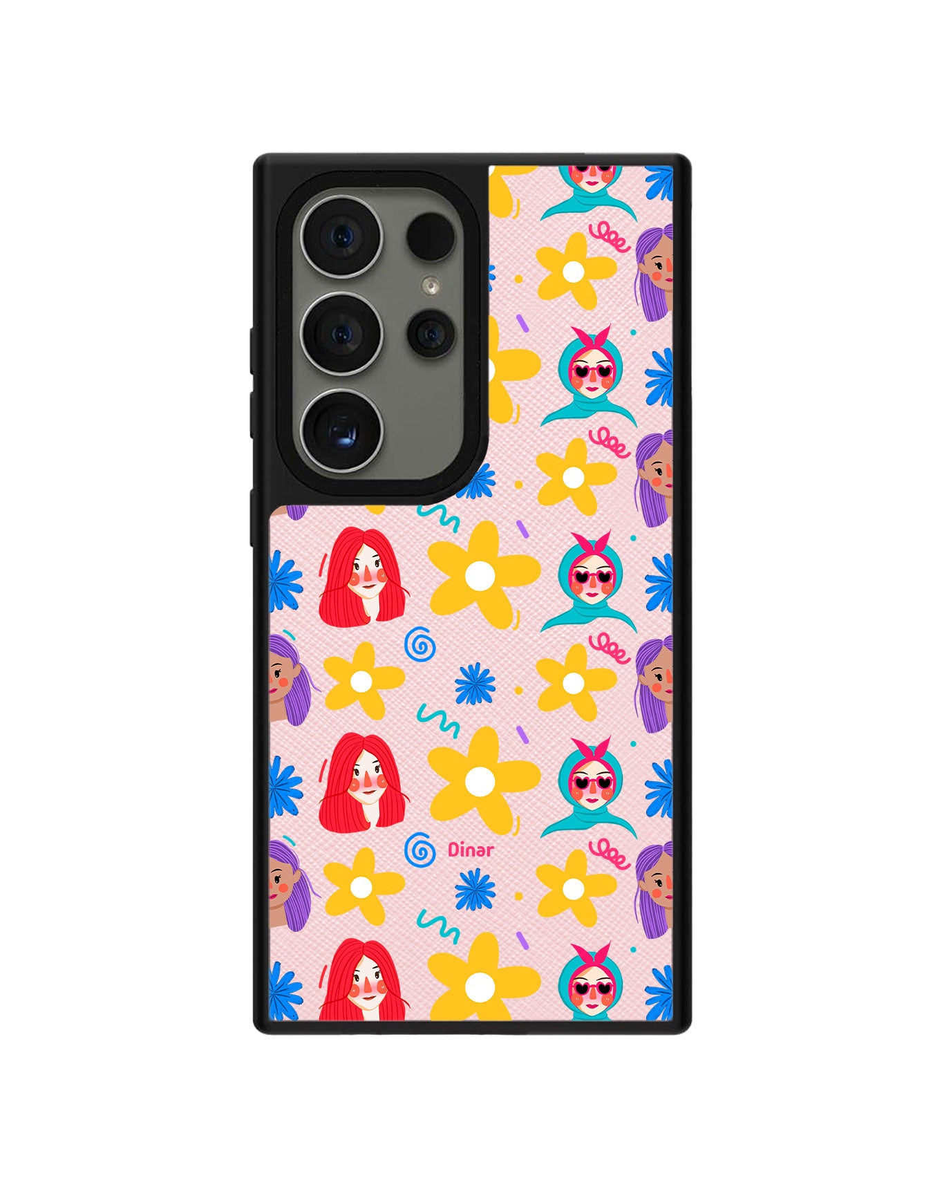 Android Leather Grip Case - Daisy Faces