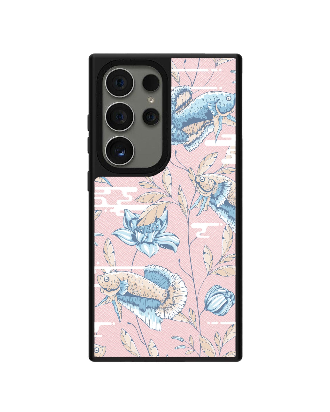 Android Leather Grip Case - Fish & Floral 4.0