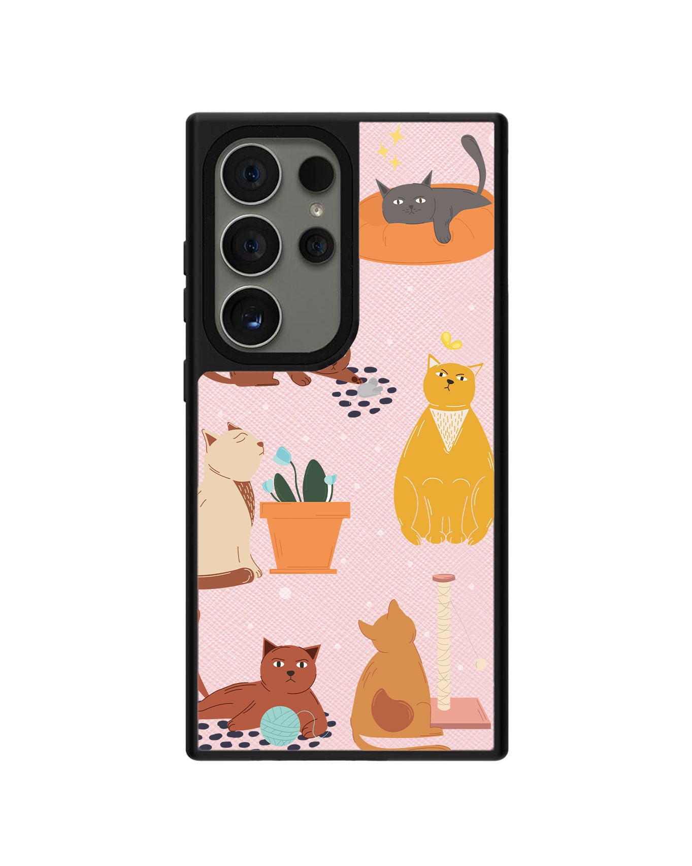 Android Leather Grip Case - Playful Cat