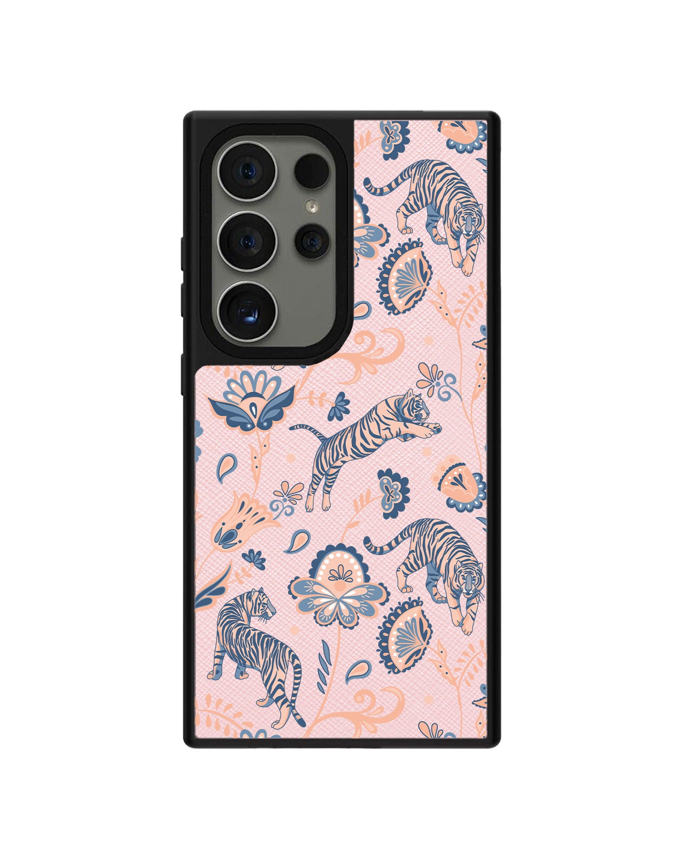 Android Leather Grip Case - Tiger & Floral 5.0