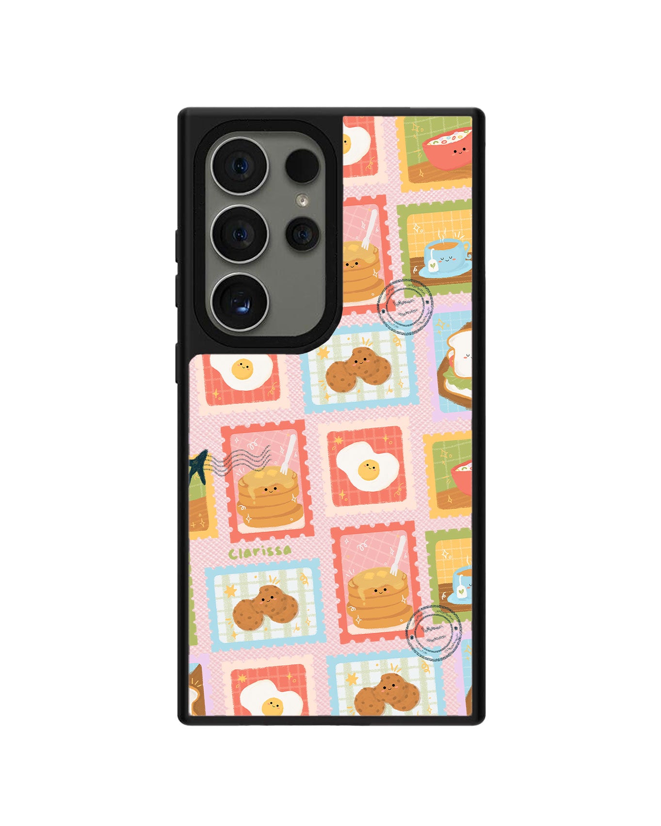 Android Leather Grip Case - Breakfast Menu Stamps