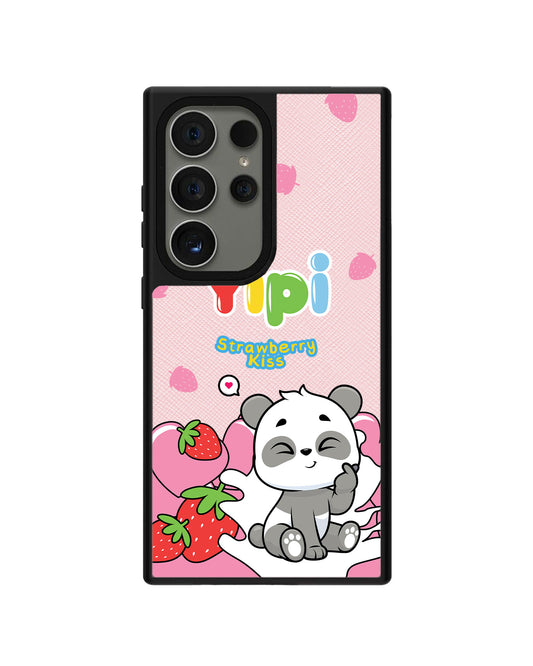 Android Leather Grip Case - Yipi Strawberry Kiss