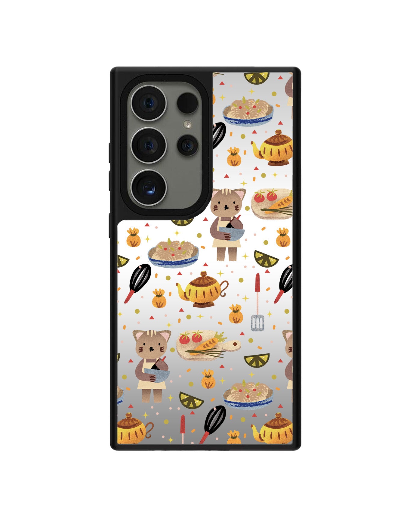 Android Mirror Grip Case - Cooking Cat