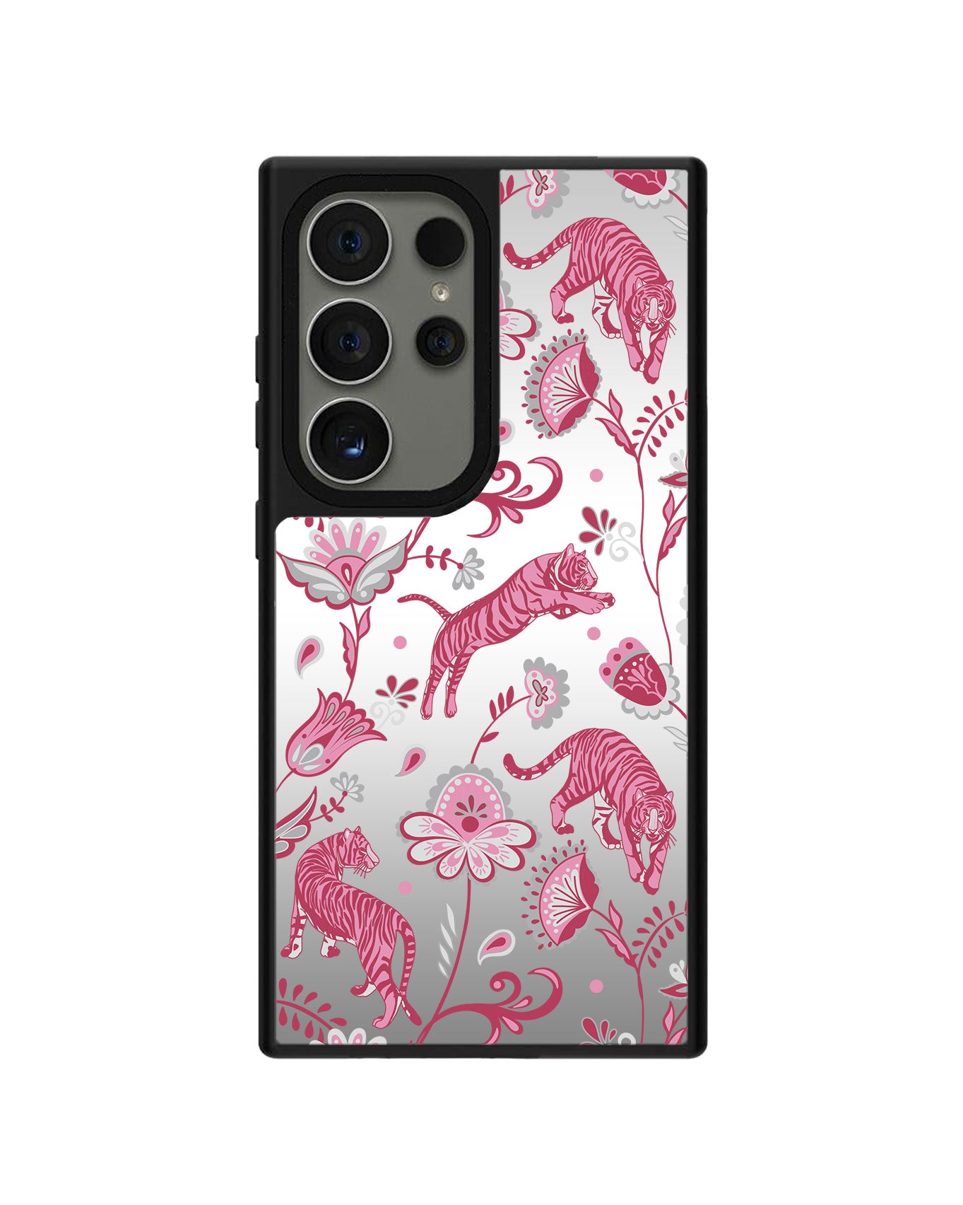 Android Mirror Grip Case - Tiger & Floral 7.0