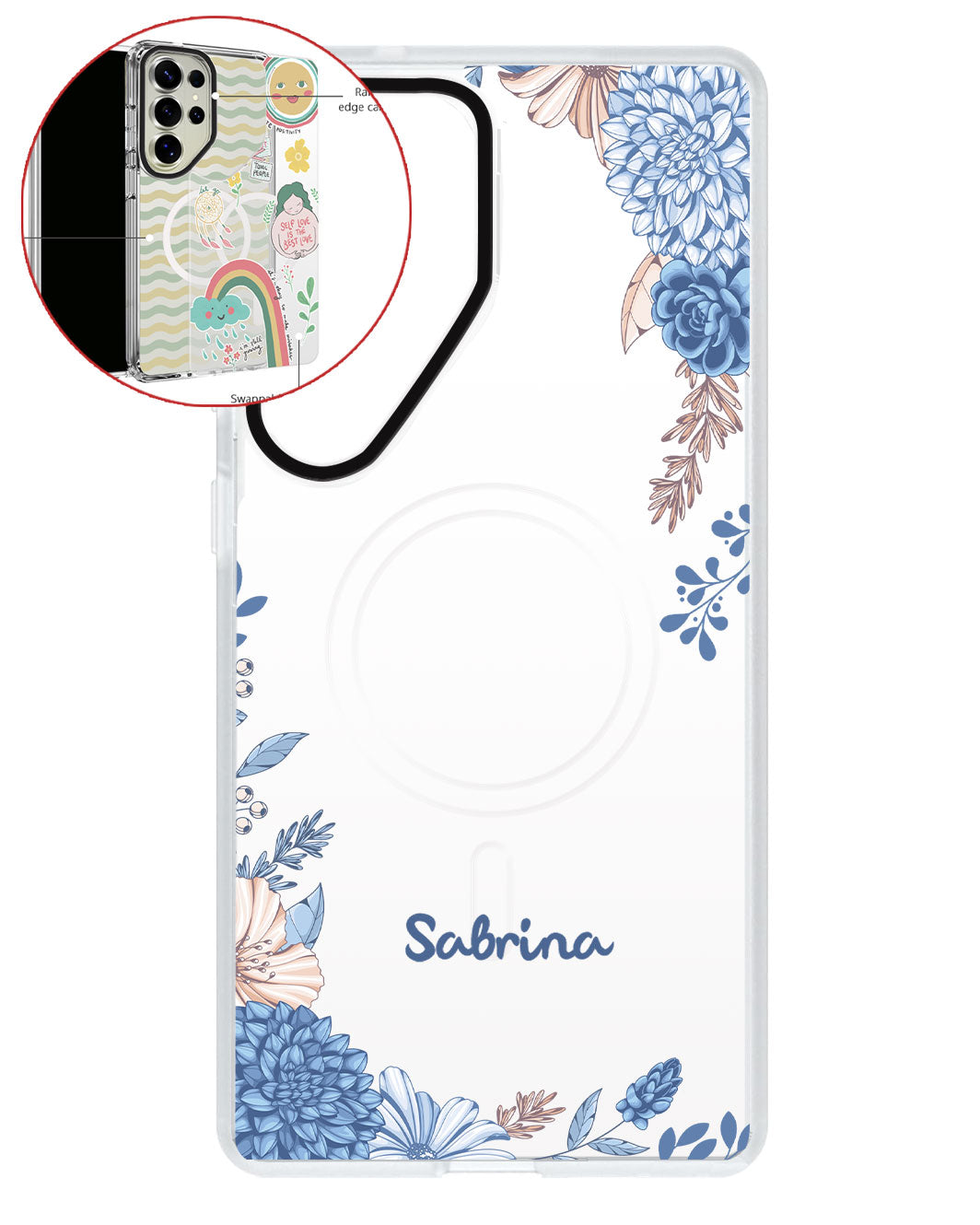 Magsafe Swappable Plate - Blue Florals