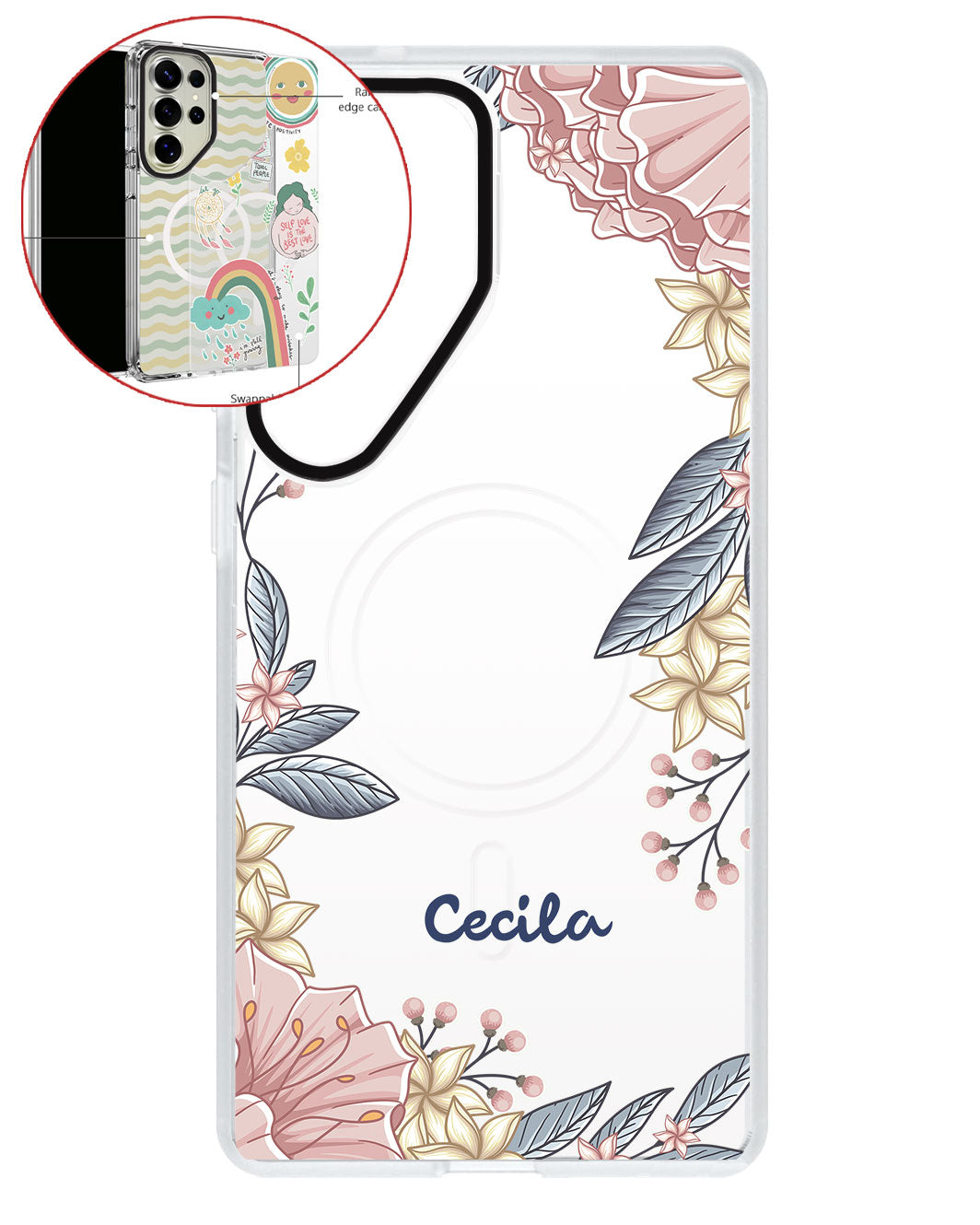 Magsafe Swappable Plate - Pink Floral