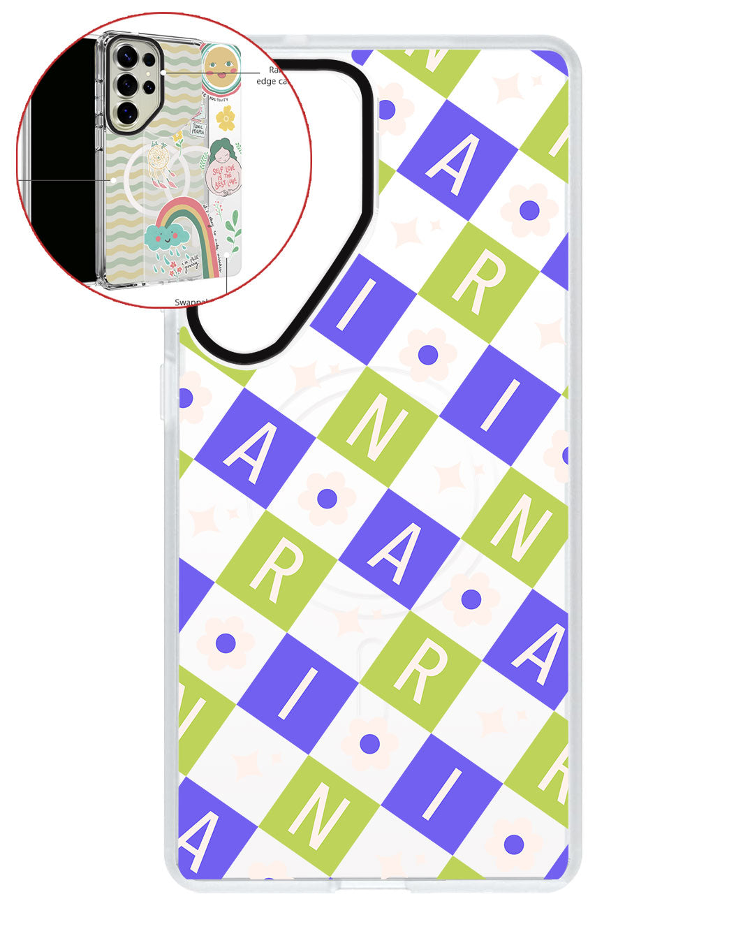 Magsafe Swappable Plate - CUSTOM MONOGRAM 3.0 Flower Grid 5.0