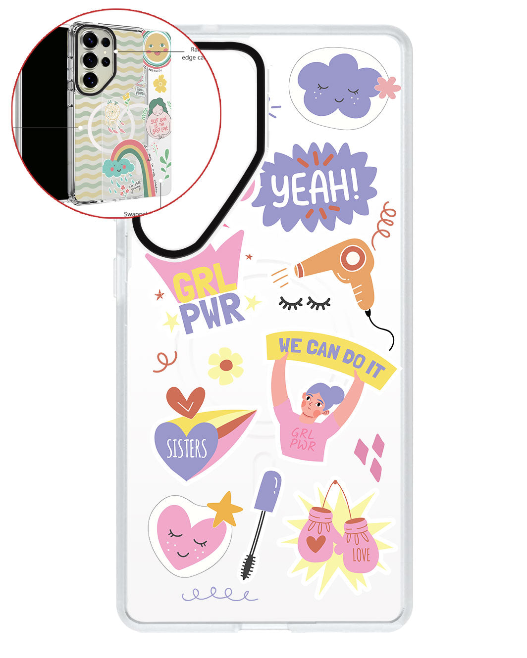 Magsafe Swappable Plate - Girl Power Sticker Pack
