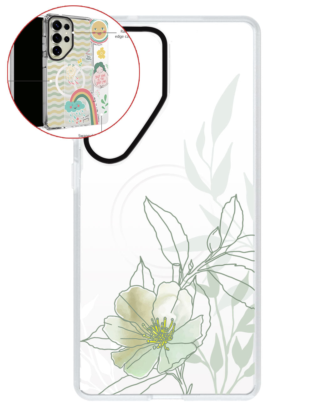 Magsafe Swappable Plate - Green Mint Lily