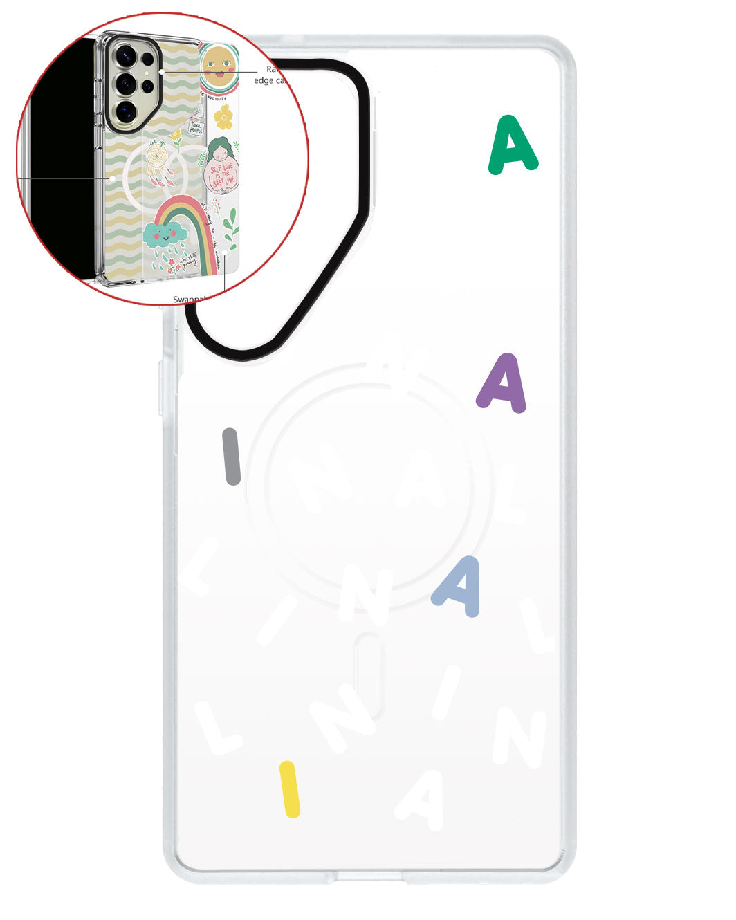 Magsafe Swappable Plate - CUSTOM MONOGRAM 2.0 White