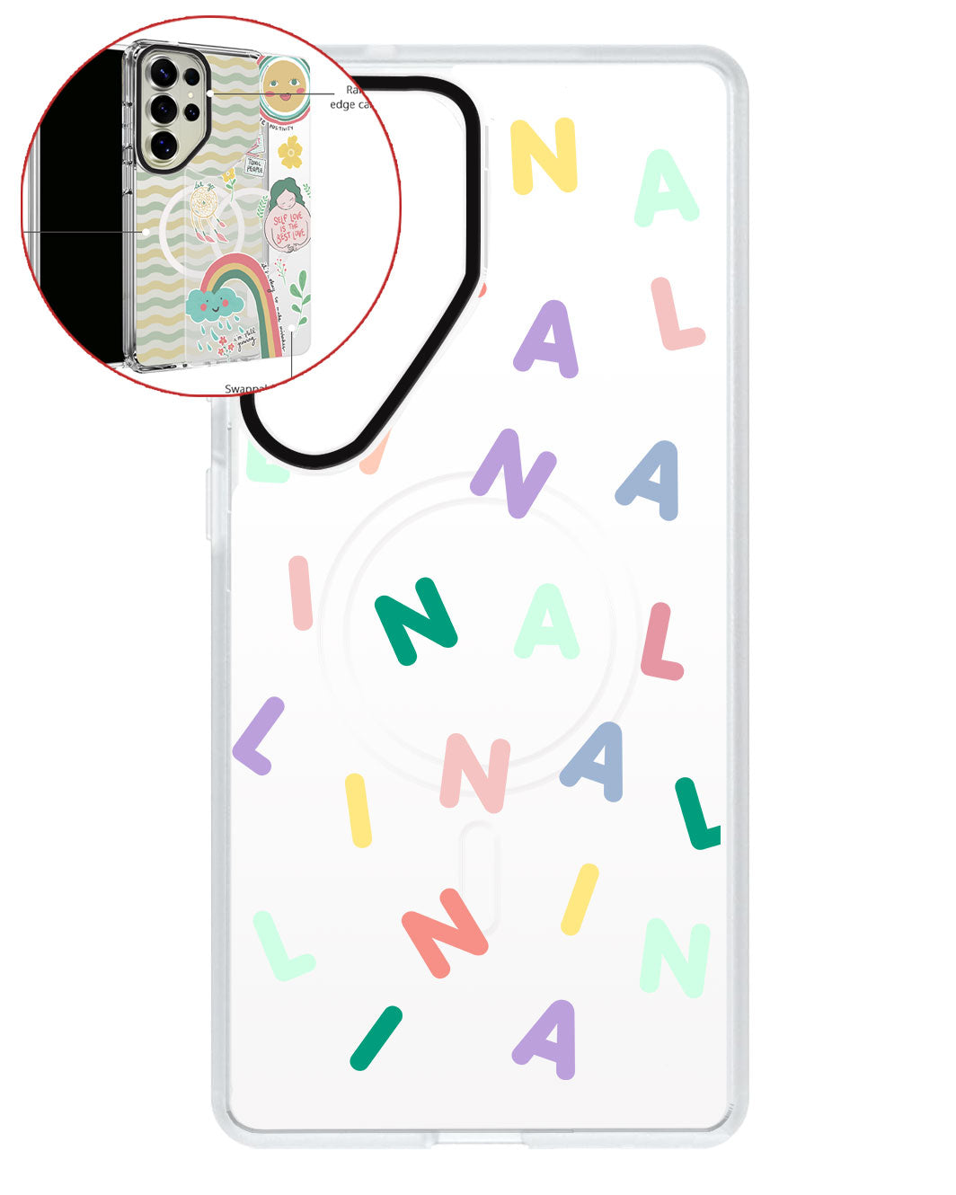 Magsafe Swappable Plate - CUSTOM MONOGRAM 2.0 Rainbow