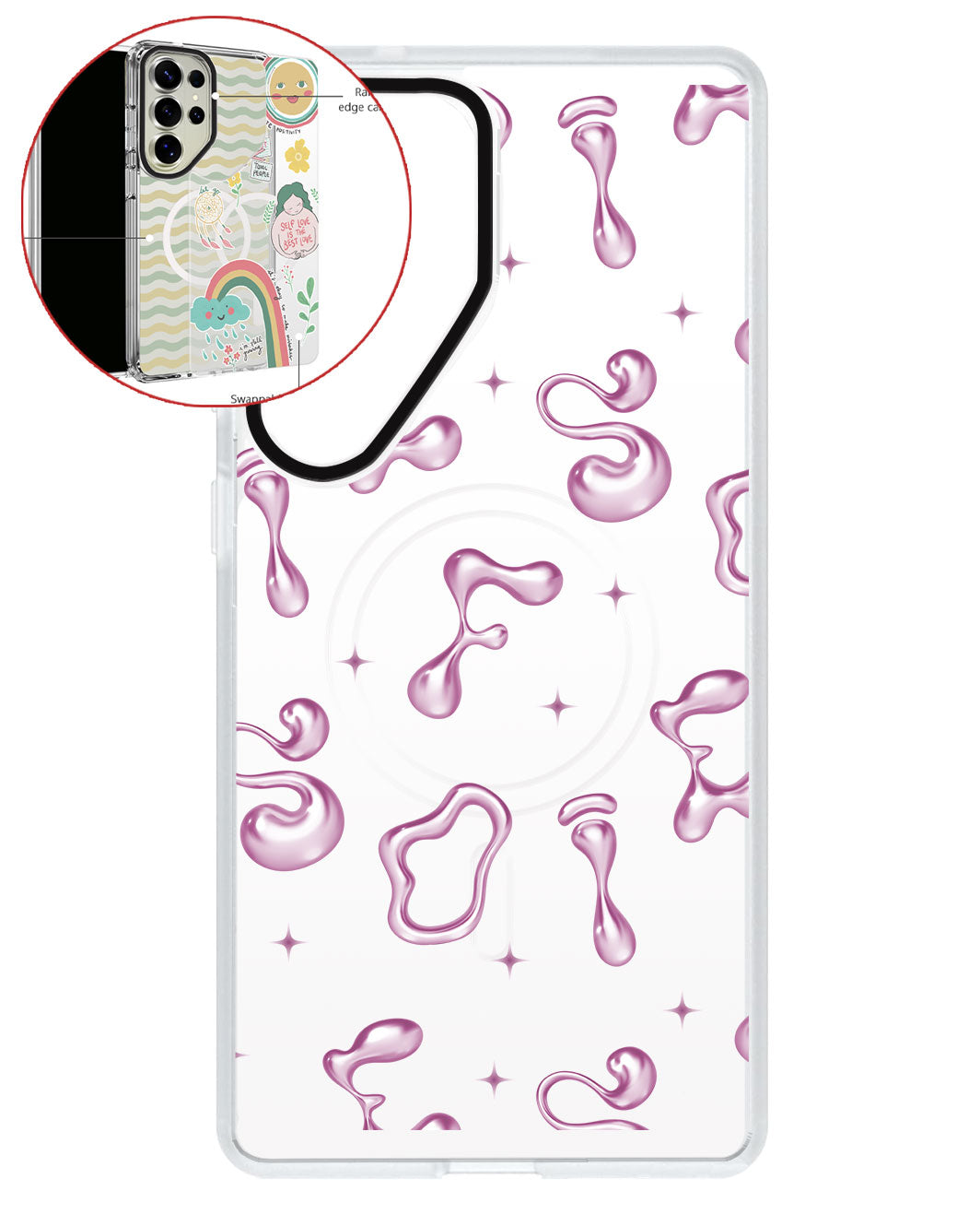 Magsafe Swappable Plate - Pink Chrome Monogram