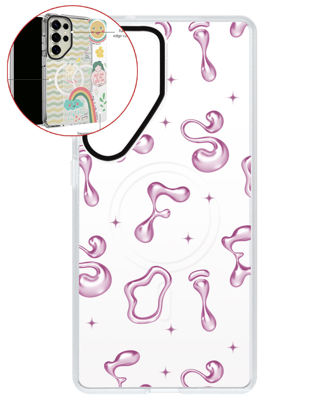 Magsafe Swappable Plate - Pink Chrome Monogram