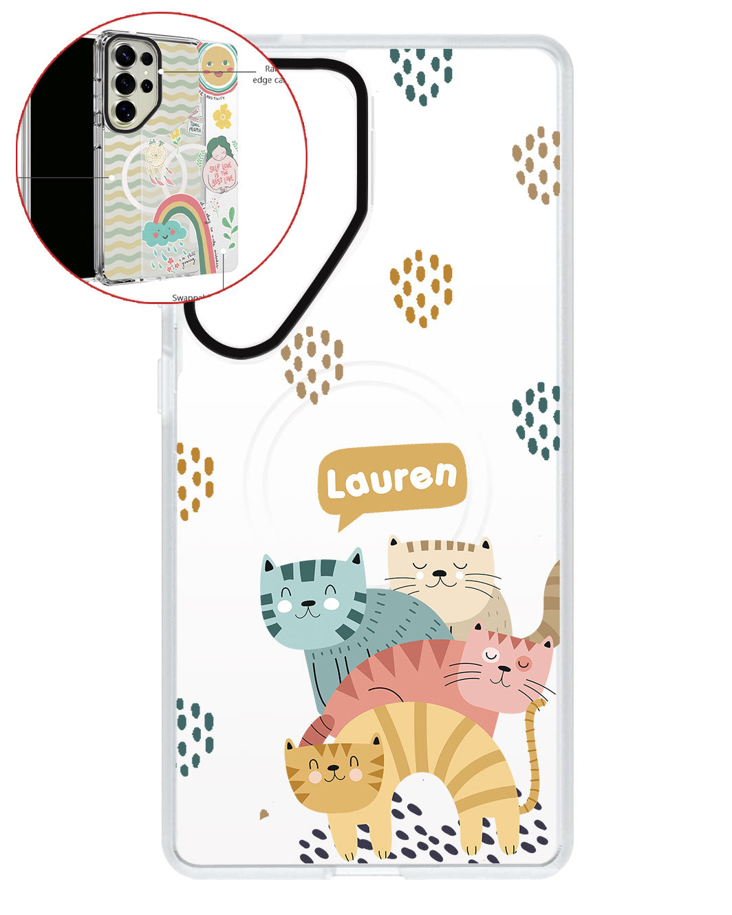 Magsafe Swappable Plate - Rainbow Meow 2.0