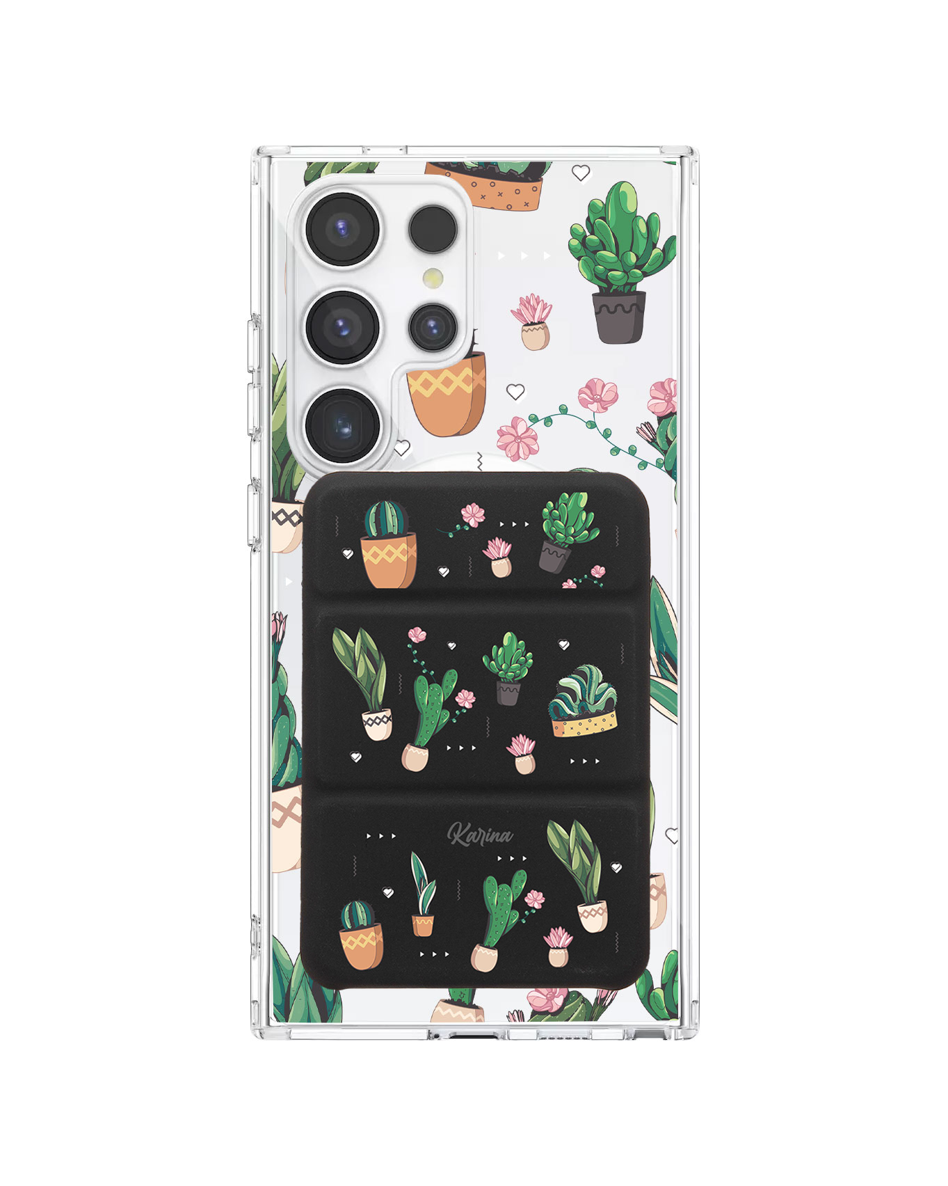 Android Magnetic Trifold Wallet Case - Cactus 3.0