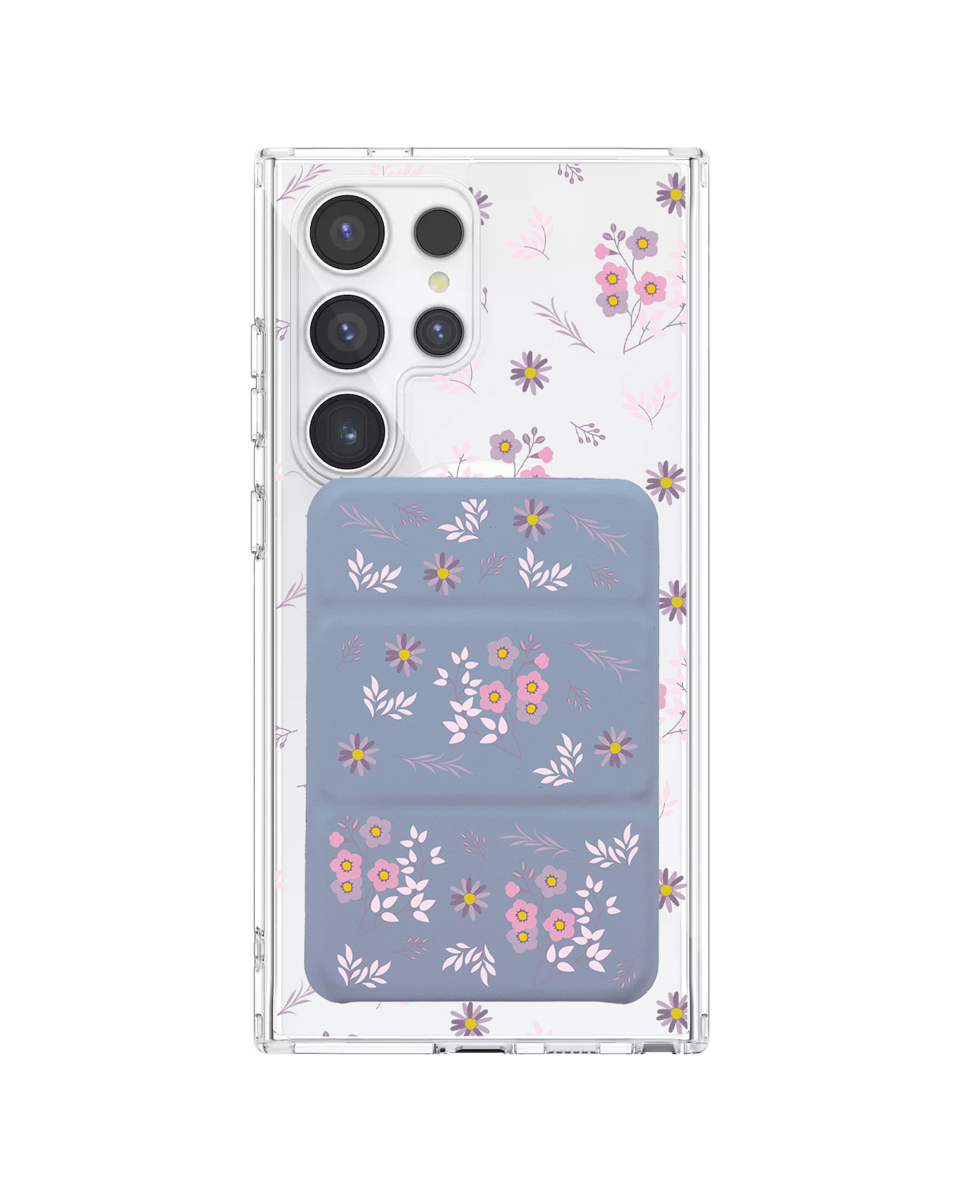 Android Magnetic Trifold Wallet Case - Cherry Blossom