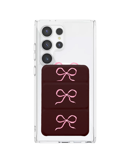 Android Magnetic Trifold Wallet Case - Coquette Triple Bow