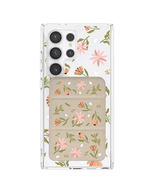 Android Magnetic Trifold Wallet Case - Cosmos Flower