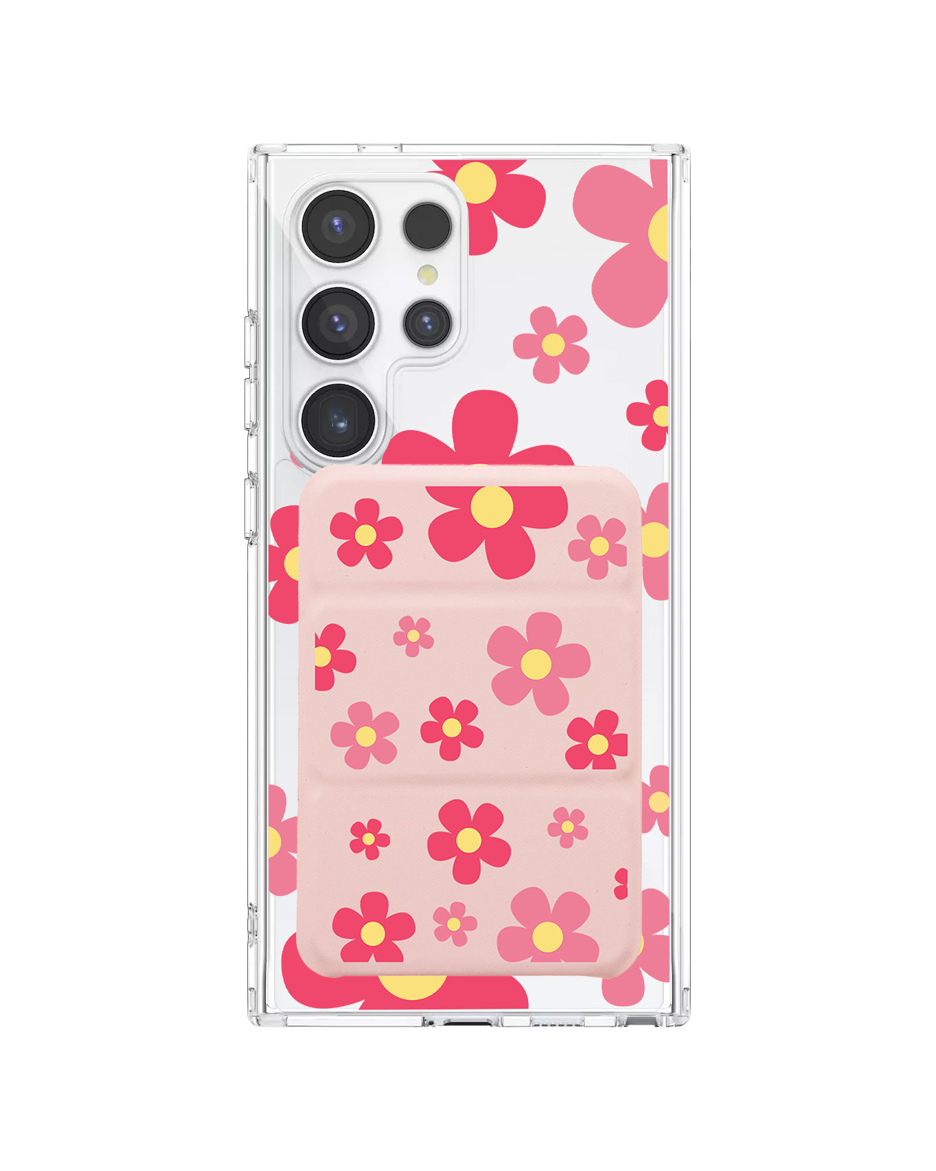 Android Magnetic Trifold Wallet Case - Daisy Blush