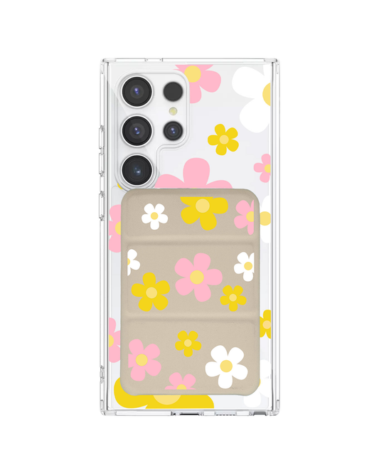 Android Magnetic Trifold Wallet Case - Daisy Fresh