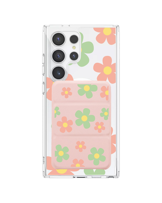 Android Magnetic Trifold Wallet Case - Daisy Spring