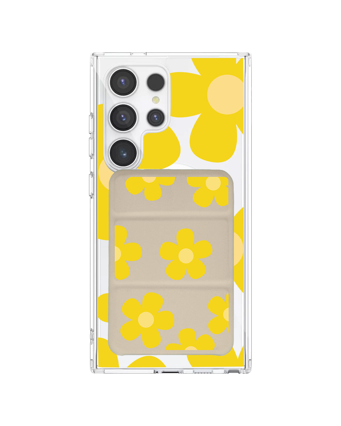 Android Magnetic Trifold Wallet Case - Daisy Sunshine