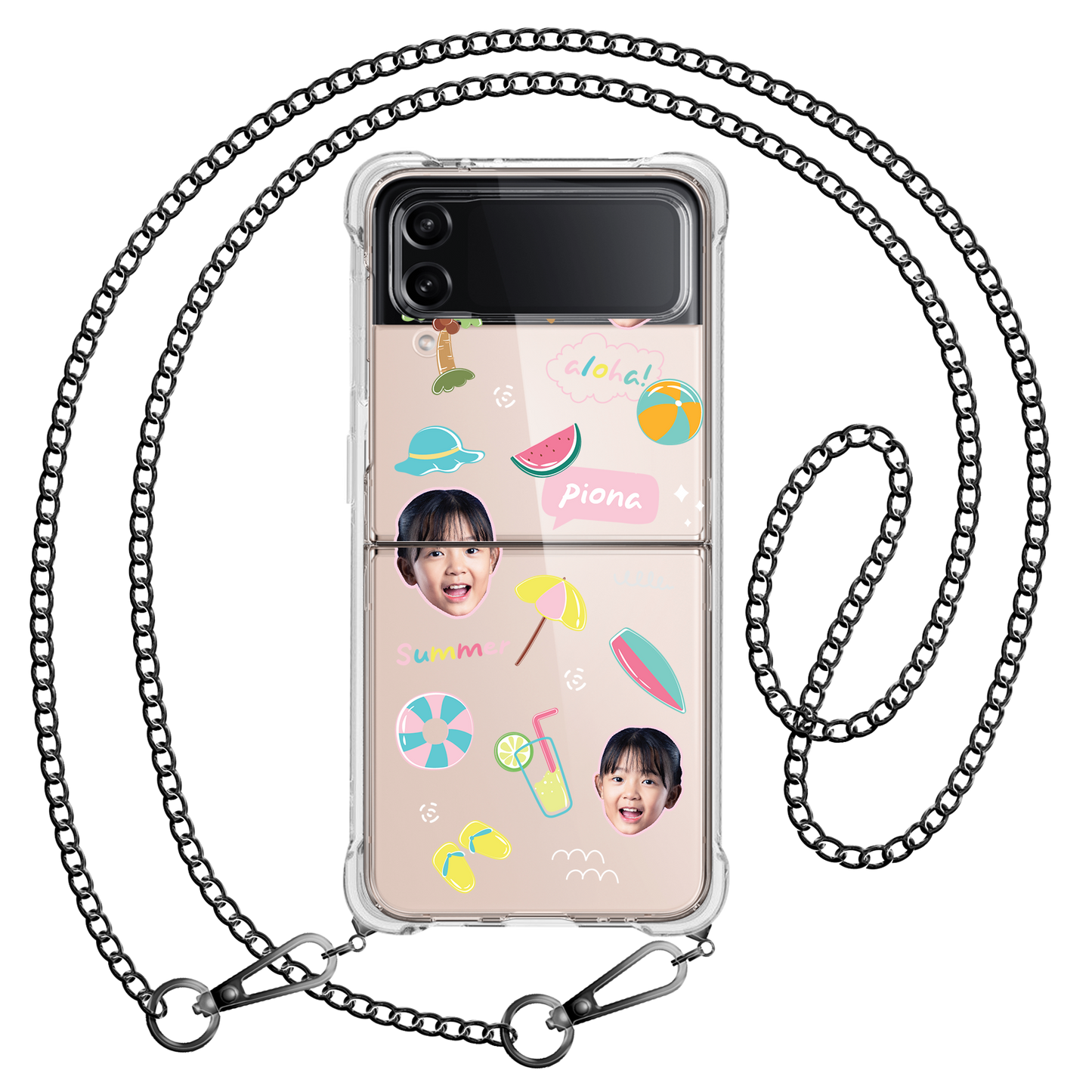 Android Flip / Fold Case - Face Grid Summer