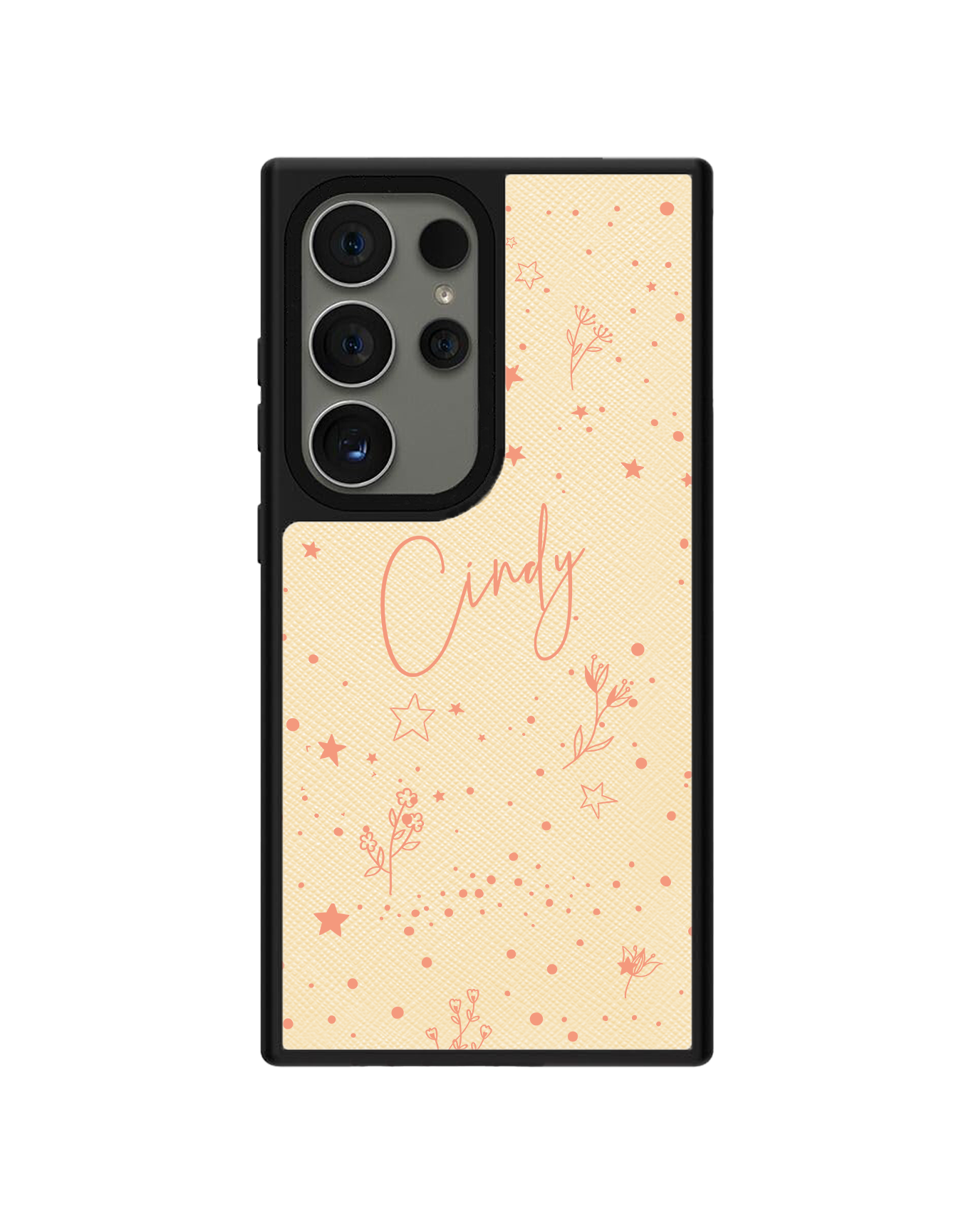 Android Leather Grip Case - Coral Constellation