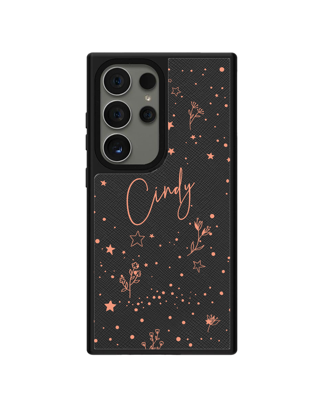 Android Leather Grip Case - Coral Constellation