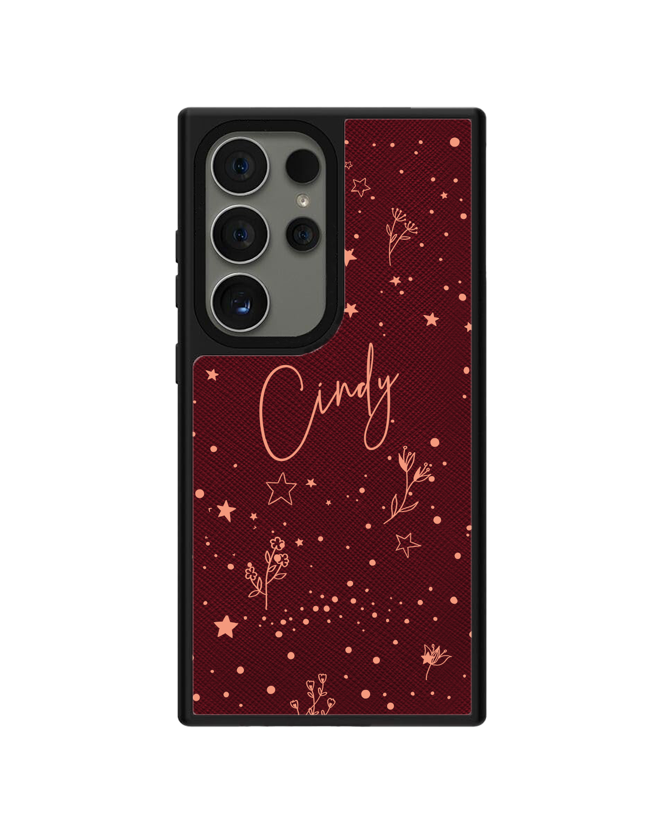 Android Leather Grip Case - Coral Constellation