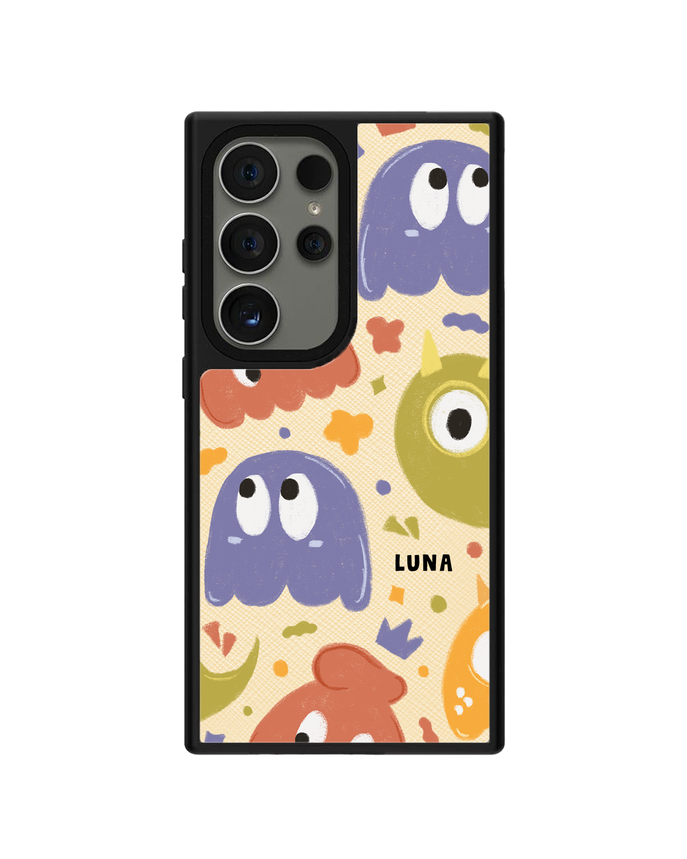 Android Leather Grip Case - Cute Monster 1.0