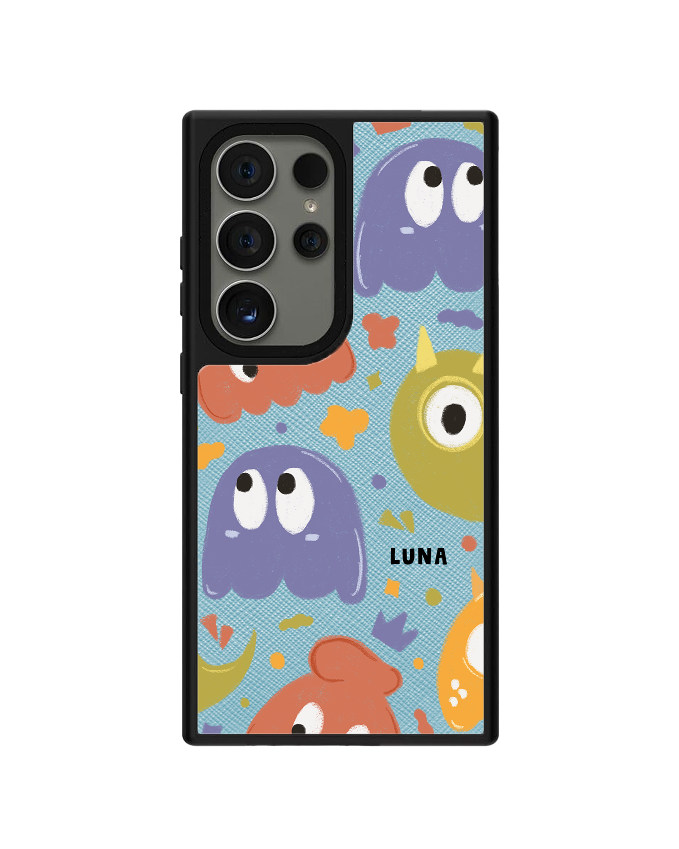 Android Leather Grip Case - Cute Monster 1.0