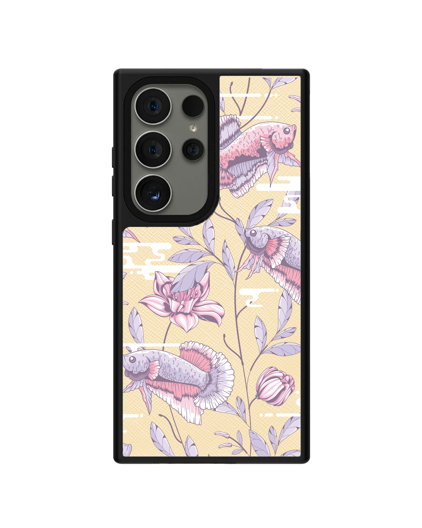 Android Leather Grip Case - Fish & Floral 1.0