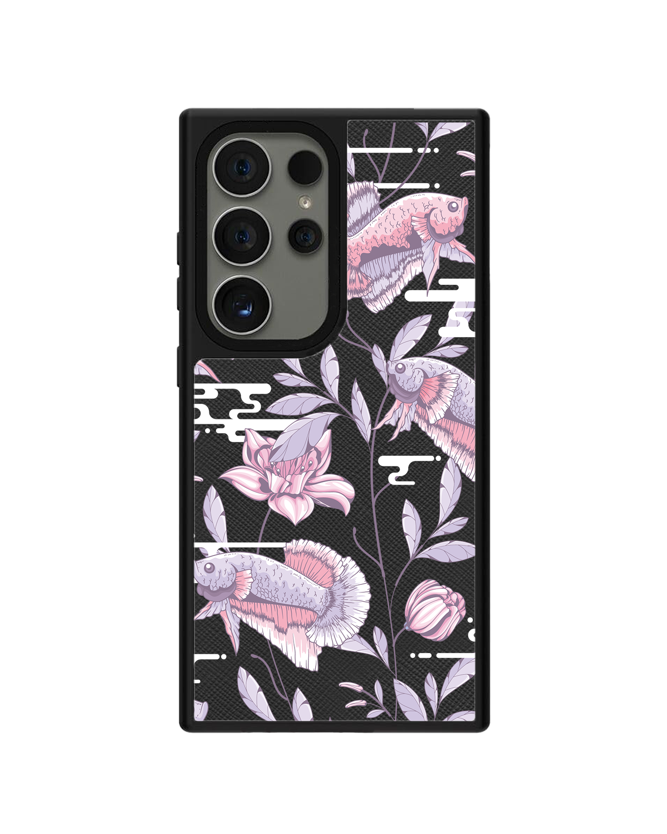 Android Leather Grip Case - Fish & Floral 1.0