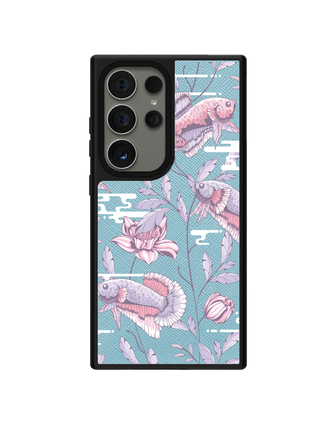 Android Leather Grip Case - Fish & Floral 1.0