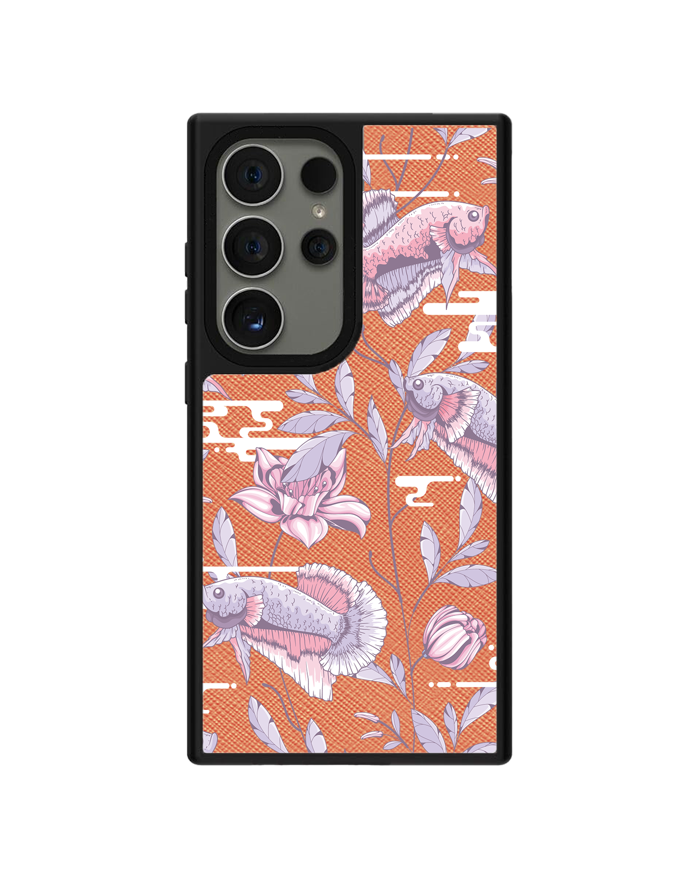 Android Leather Grip Case - Fish & Floral 1.0