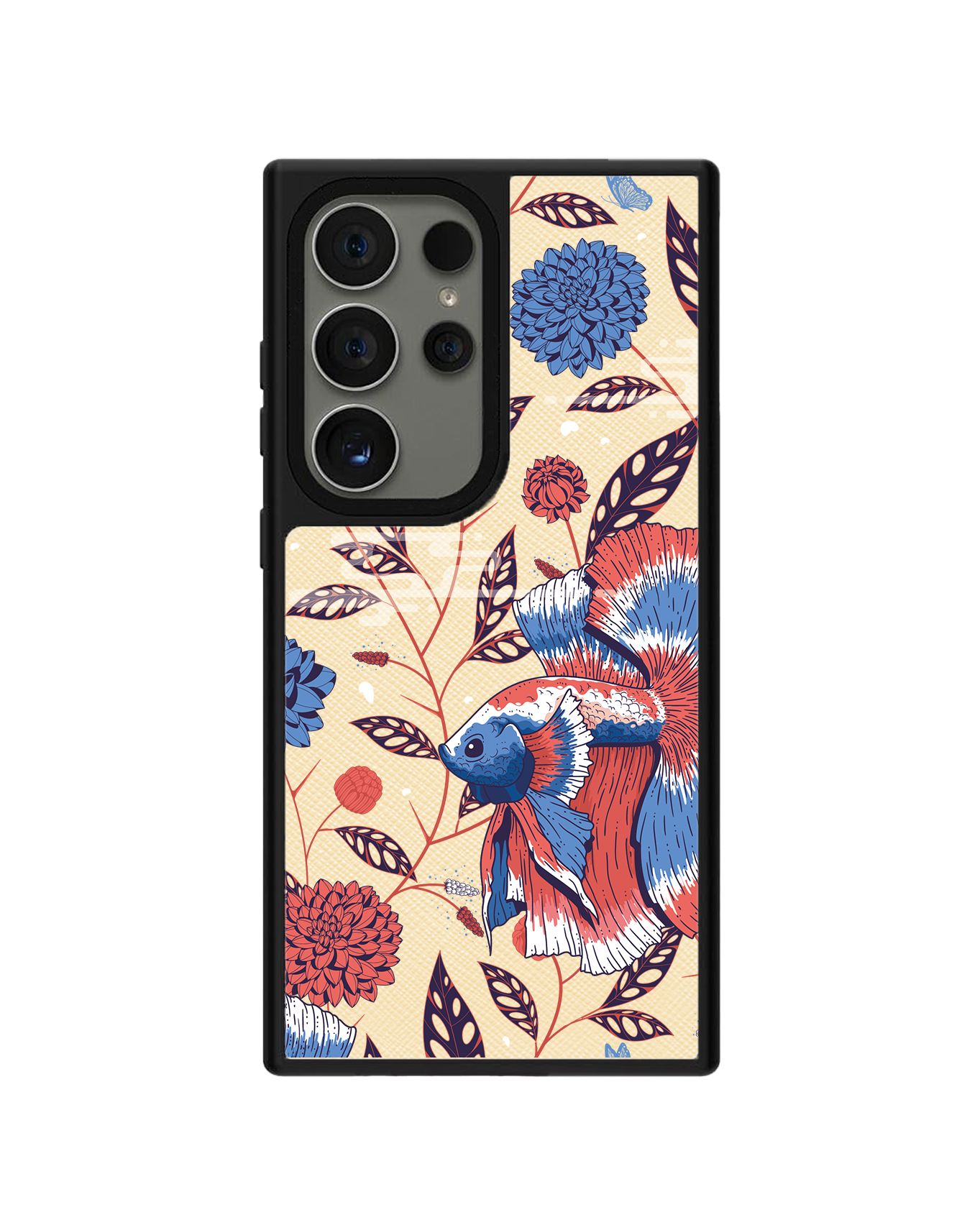 Android Leather Grip Case - Fish & Floral 2.0