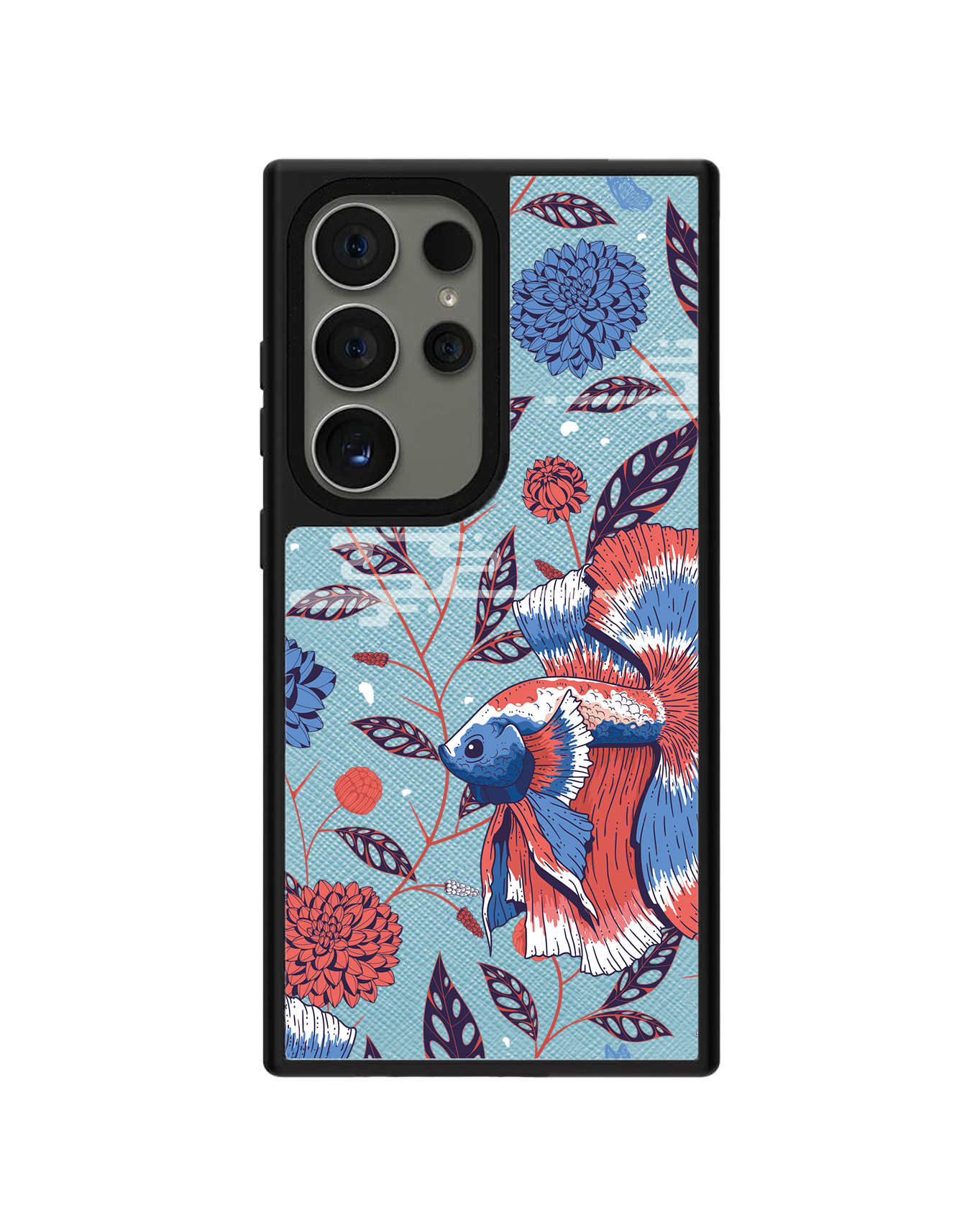 Android Leather Grip Case - Fish & Floral 2.0