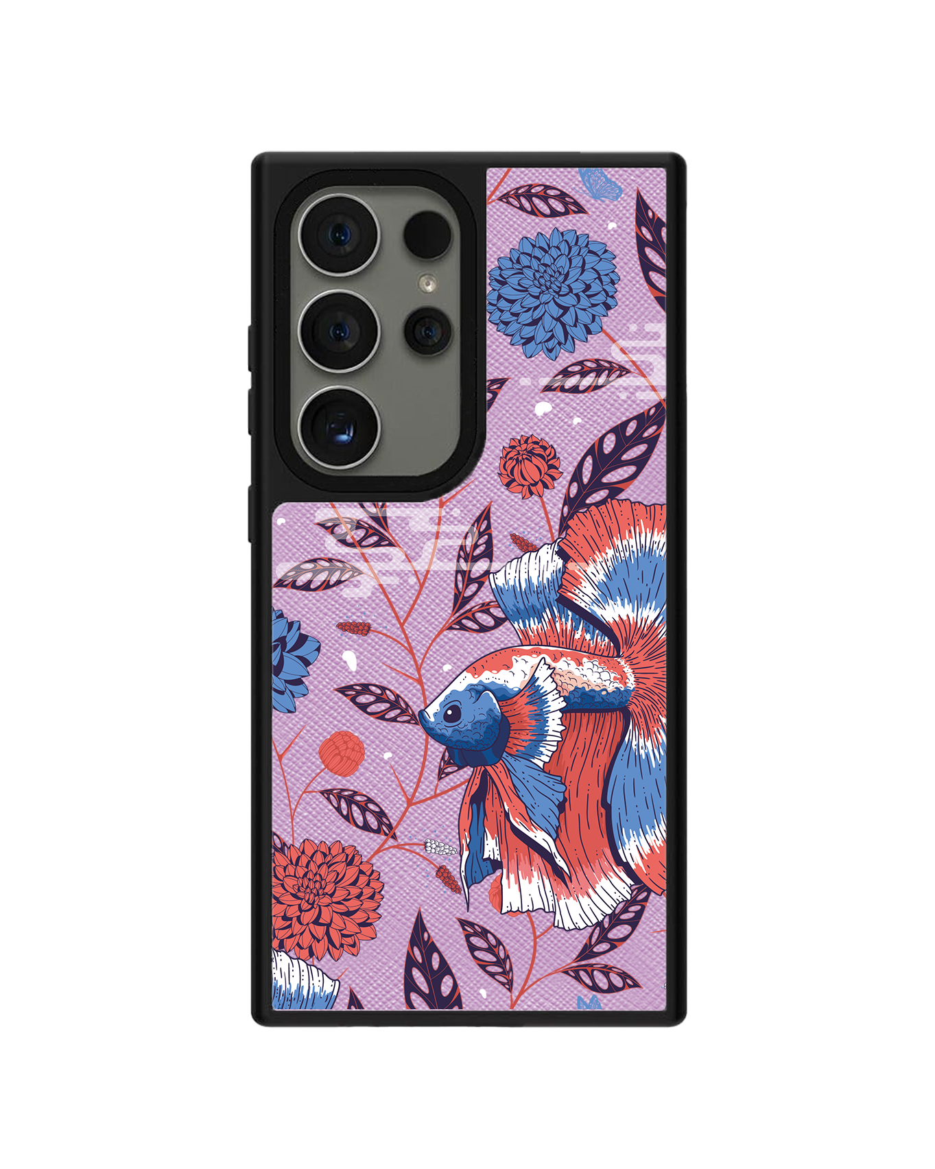 Android Leather Grip Case - Fish & Floral 2.0