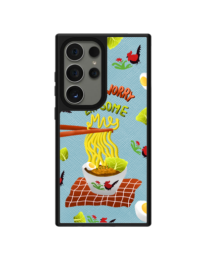 Android Leather Grip - Go Eat Some Mie