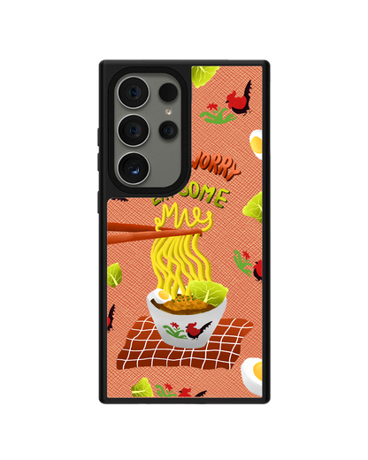 Android Leather Grip - Go Eat Some Mie
