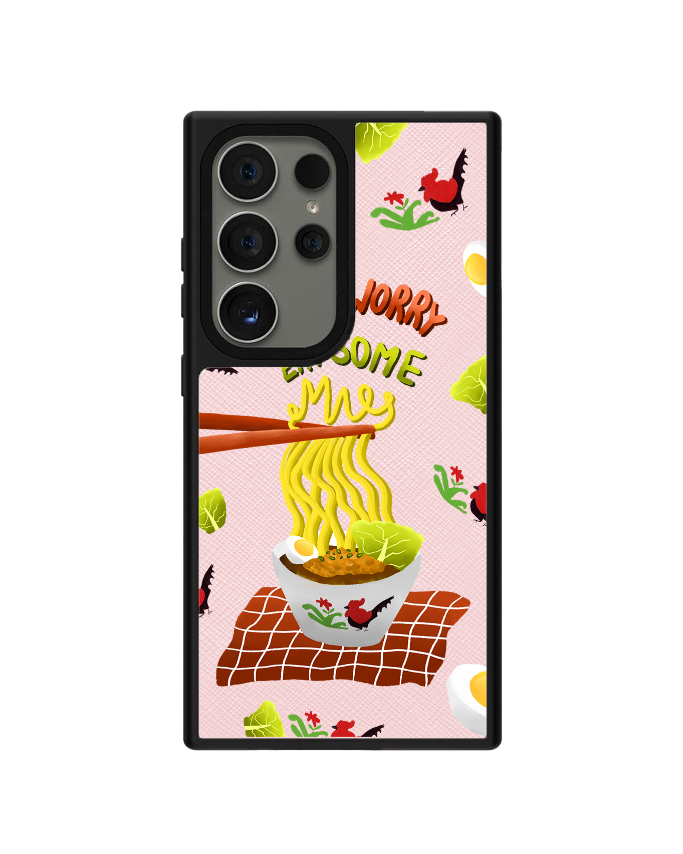 Android Leather Grip Case - Go Eat Some Mie