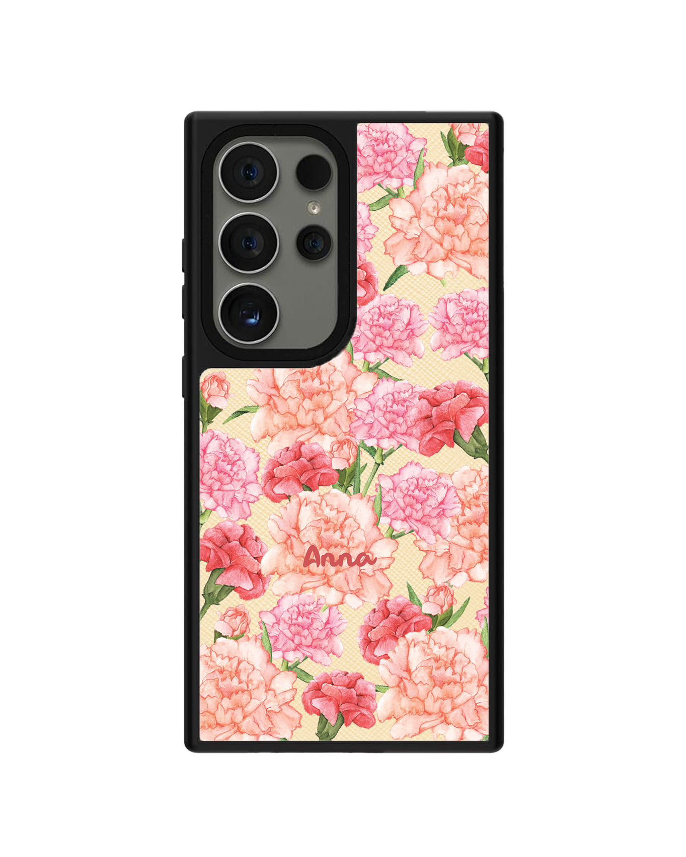 Android Leather Grip Case - January Carnation