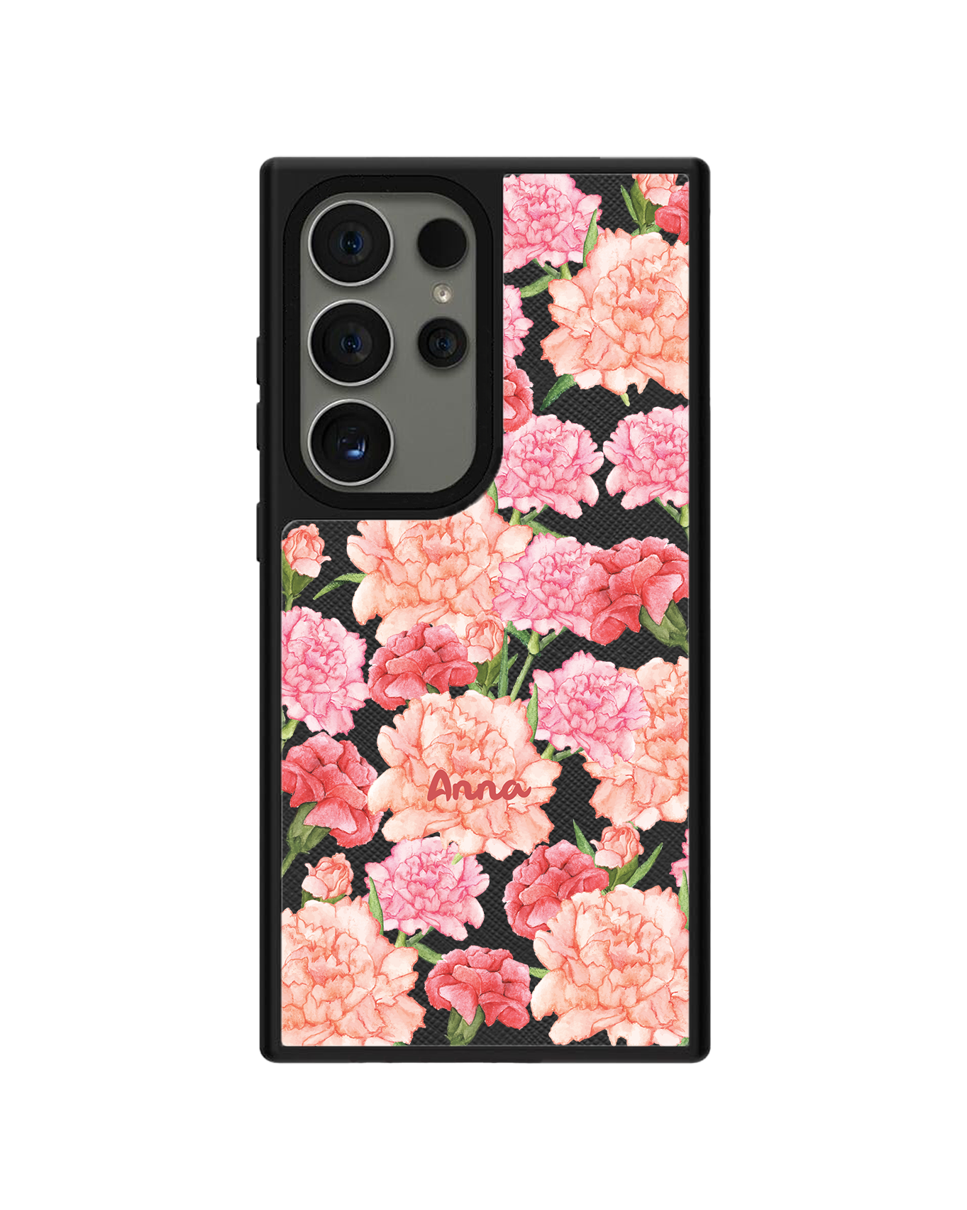 Android Leather Grip Case - January Carnation