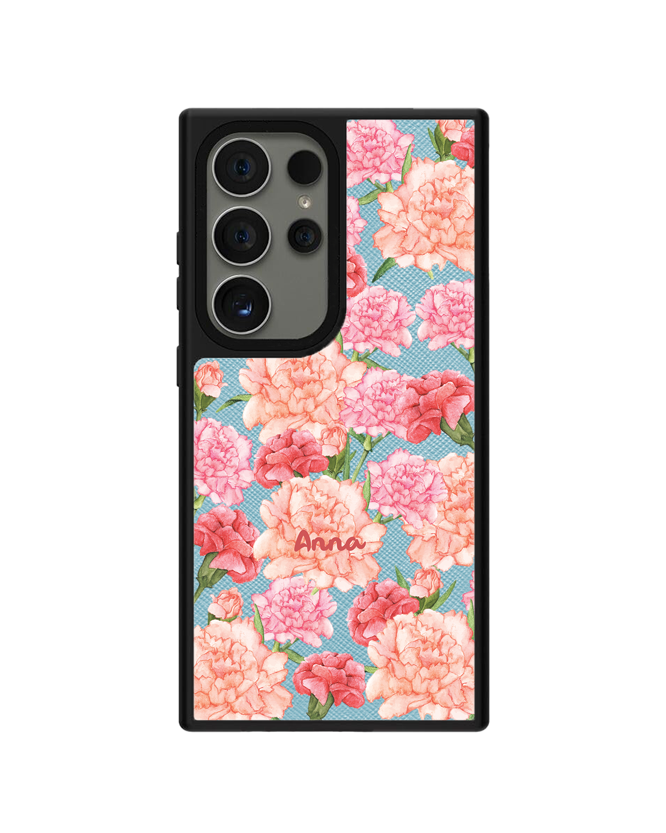 Android Leather Grip Case - January Carnation