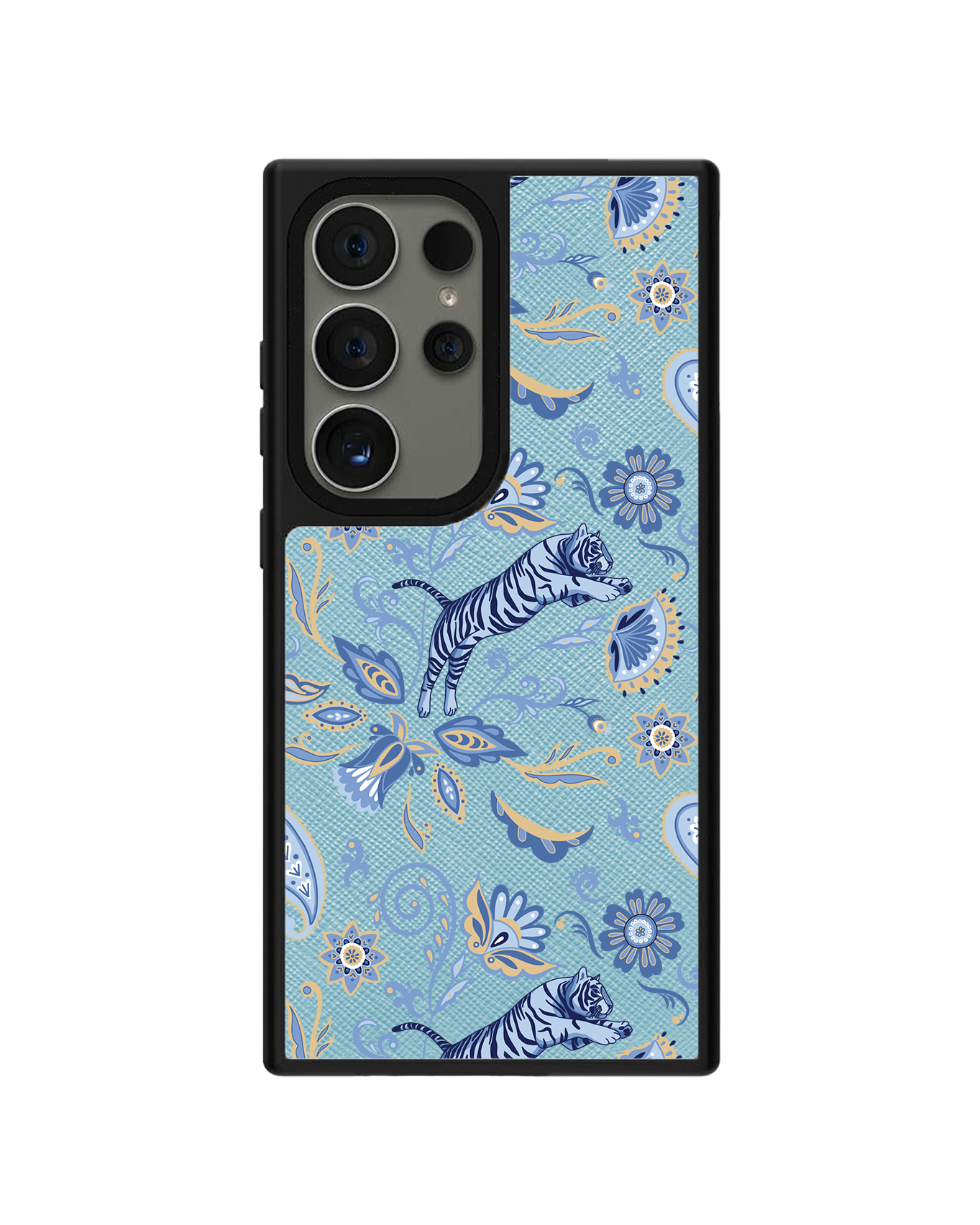 Android Leather Grip Case - Tiger & Floral