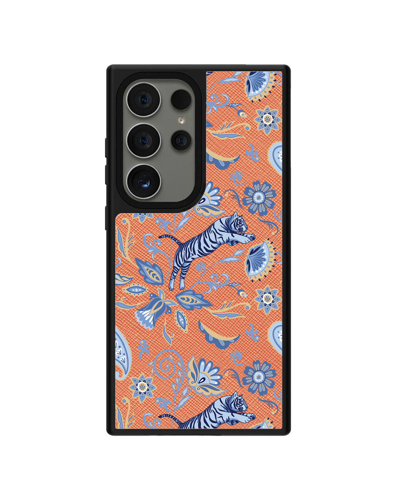 Android Leather Grip Case - Tiger & Floral