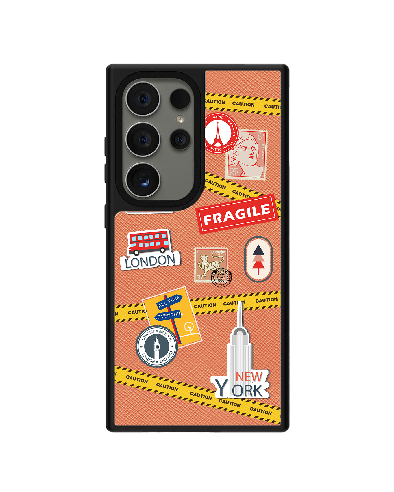 Android Leather Grip Case - Travel Sticker